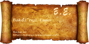 Bakányi Emma névjegykártya